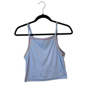 Nike Women's Light Blue Cropped Ribbed Tank Top Size M